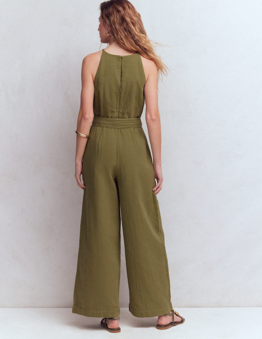 Rosa Double Cloth Jumpsuit-Olive