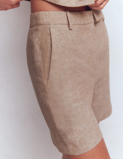 Belgravia Linen Shorts-Amphora Chambray