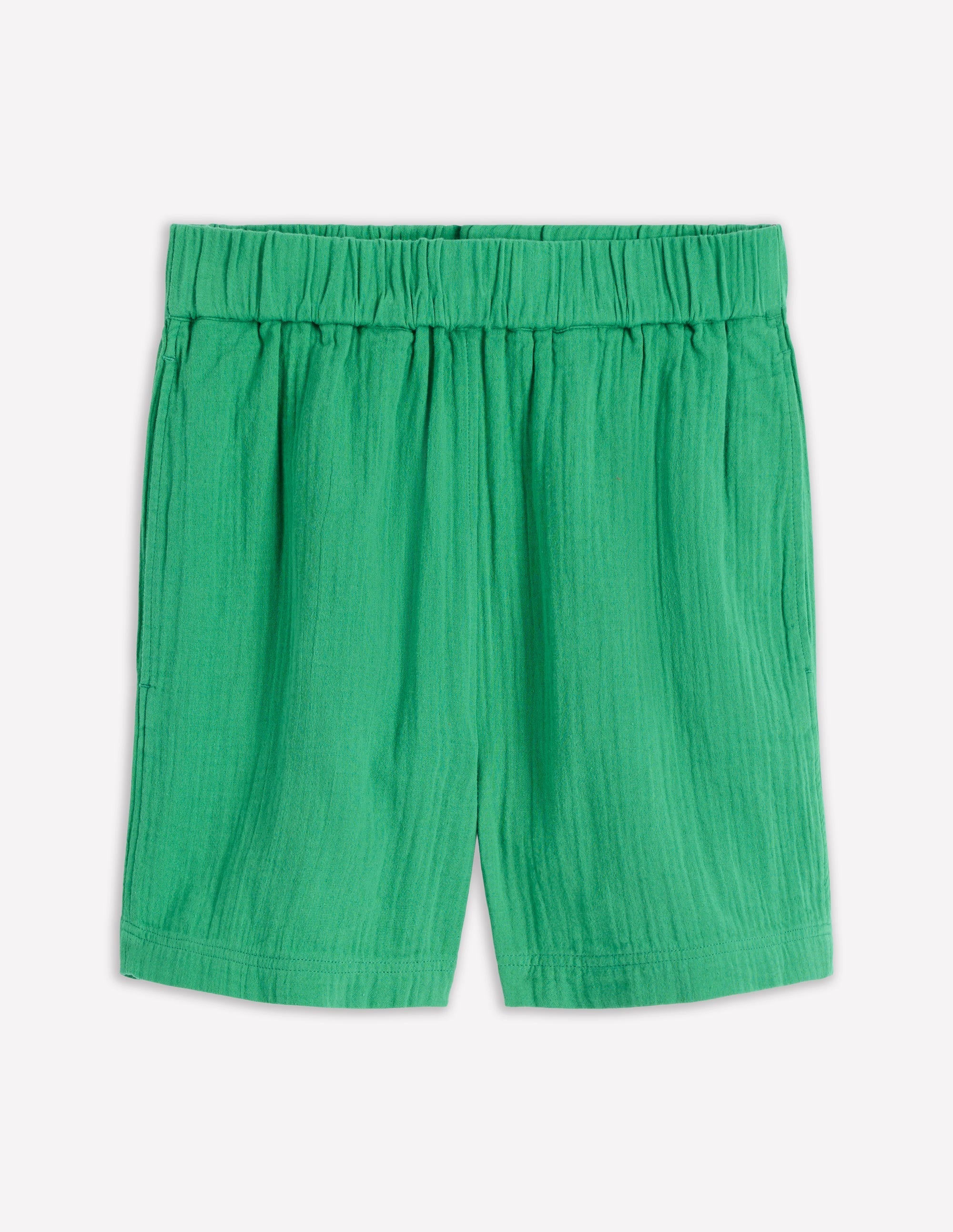 Pull-on Double Cloth Shorts-Shamrock Green