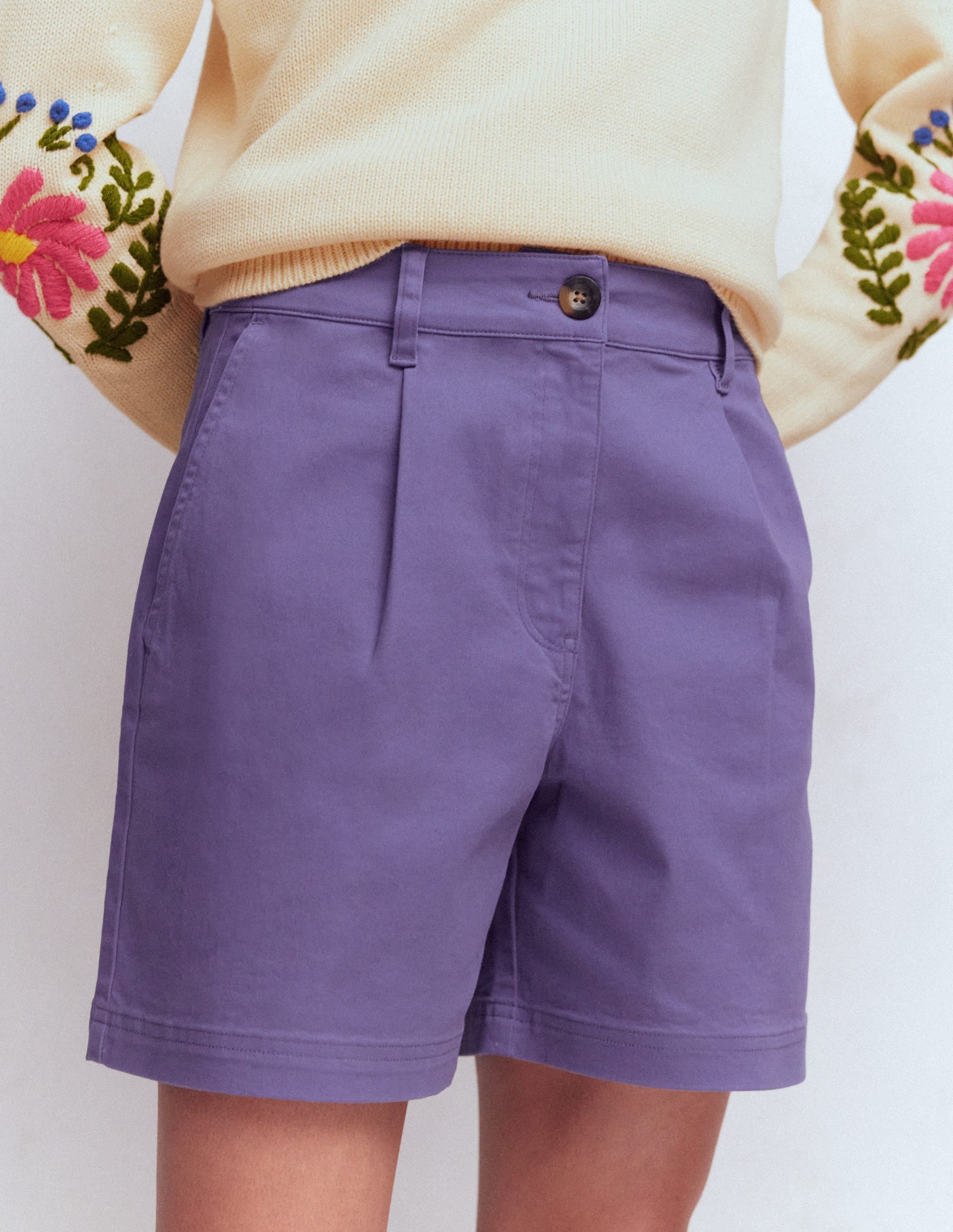 Chino Shorts-Purple Thistle