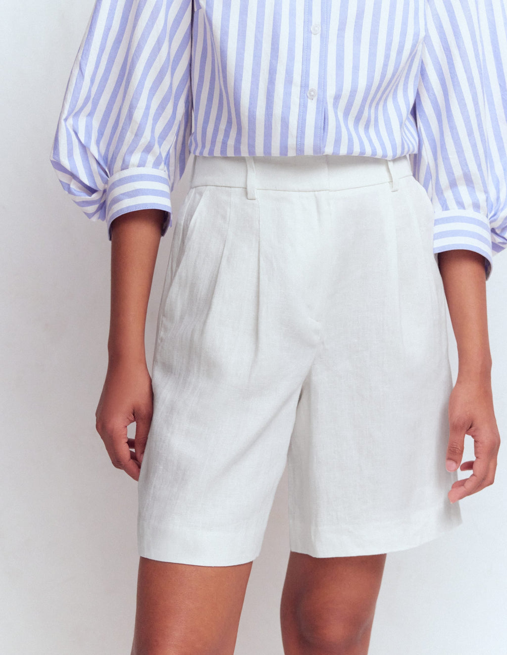 Kensington Linen Shorts-White