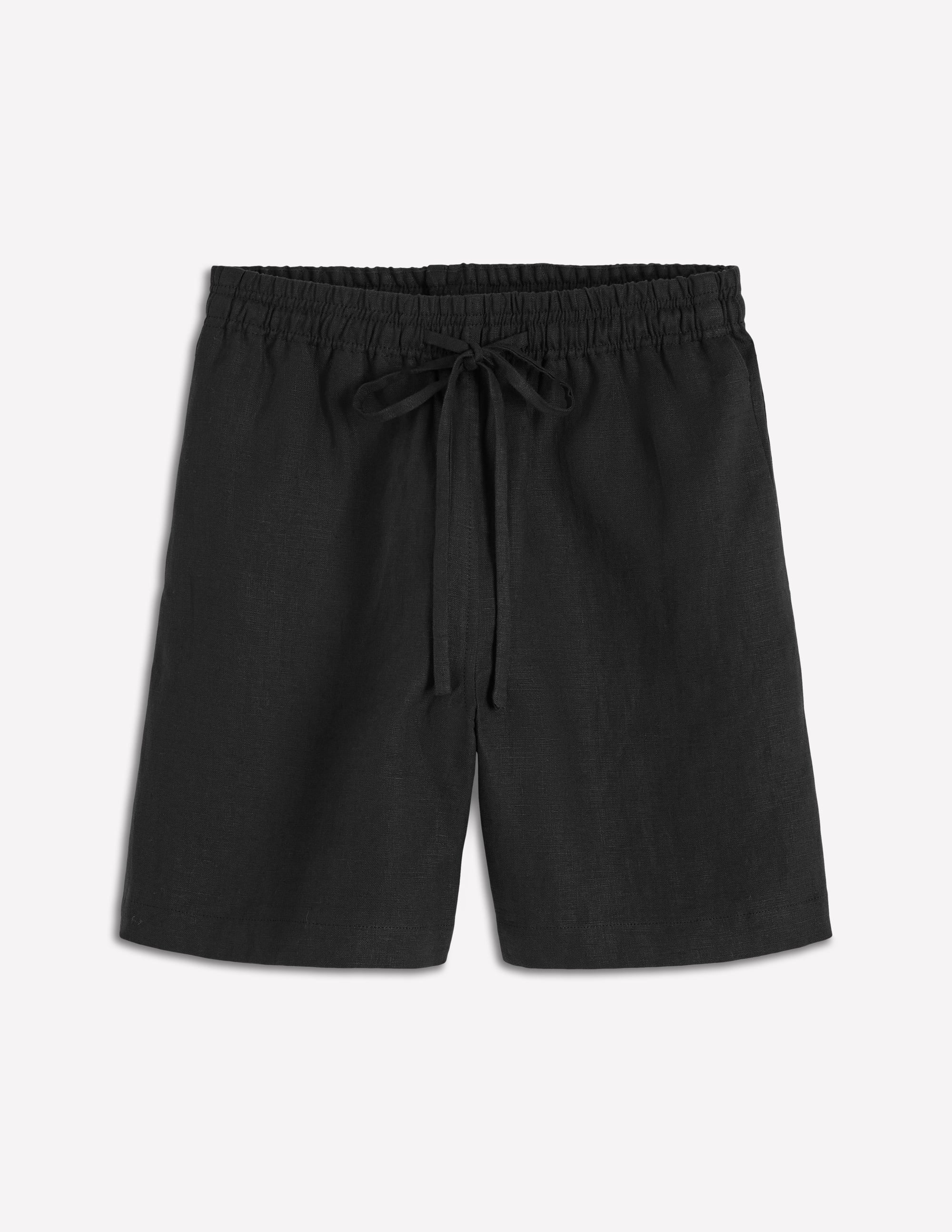 Islington Linen Shorts-Black