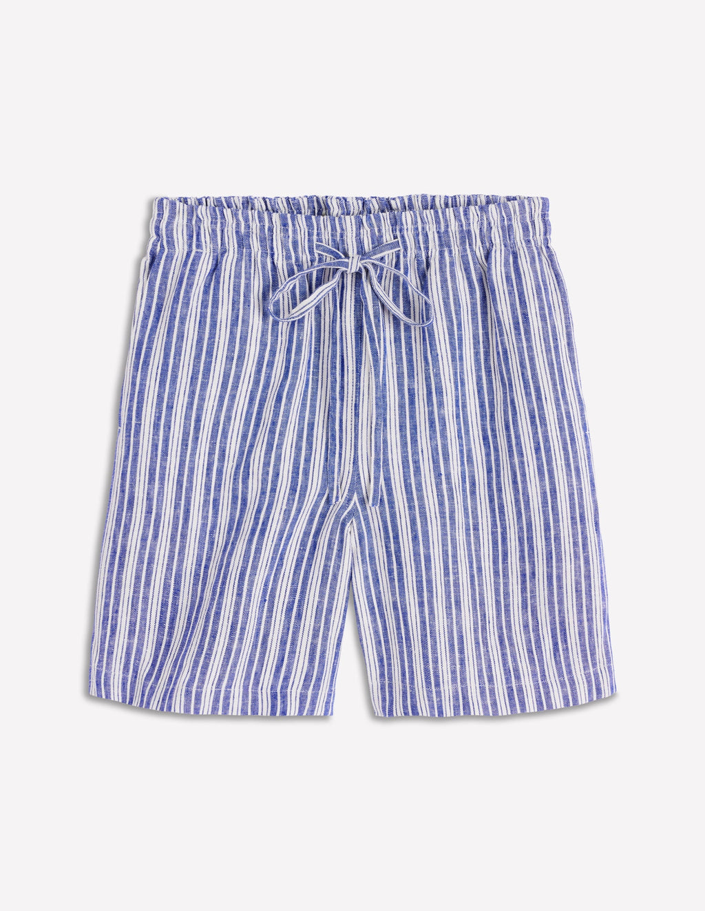 Islington Linen Shorts-Bright blue Stripe
